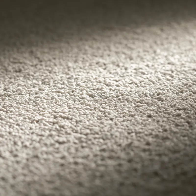 Moquette velours crème, détail de la surface