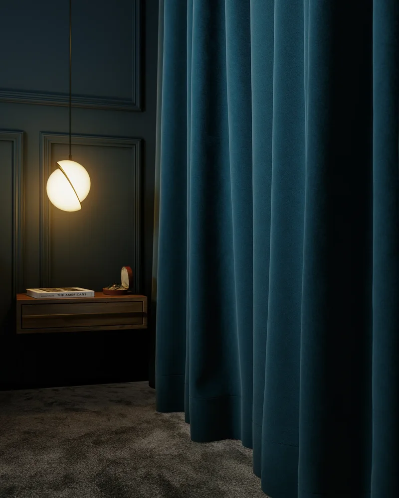 Rideau occultant dans une chambre