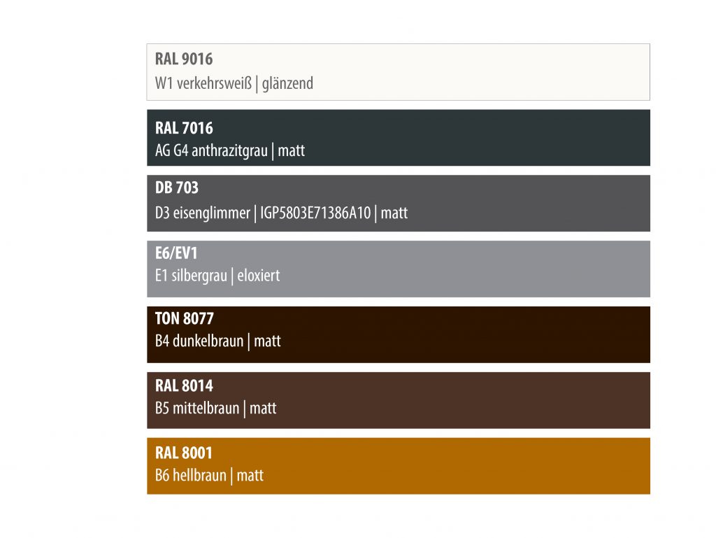 standard screen colors
