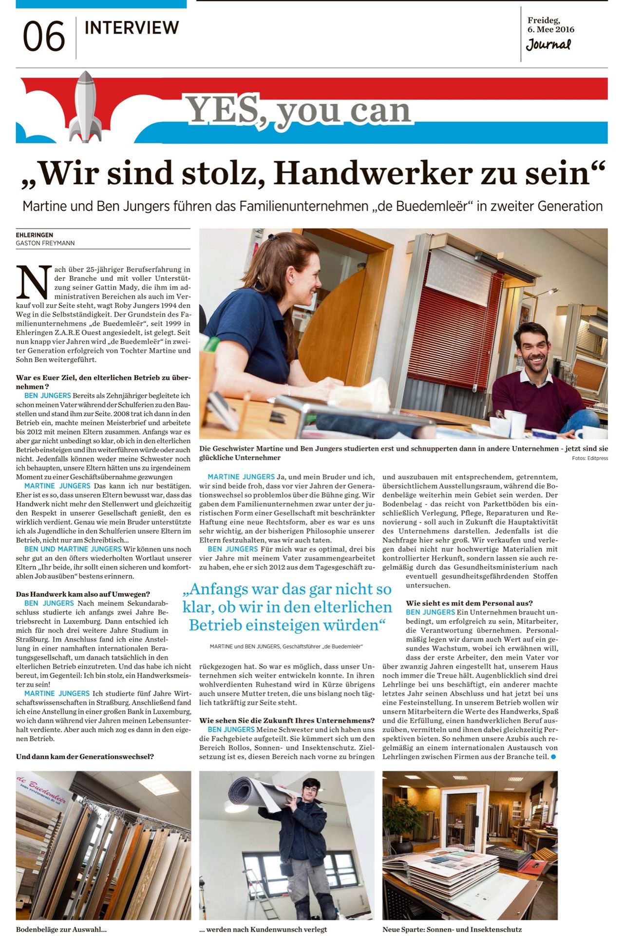 Lëtzebuerger Journal — „Wir sind stolz, Handwerker zu sein“