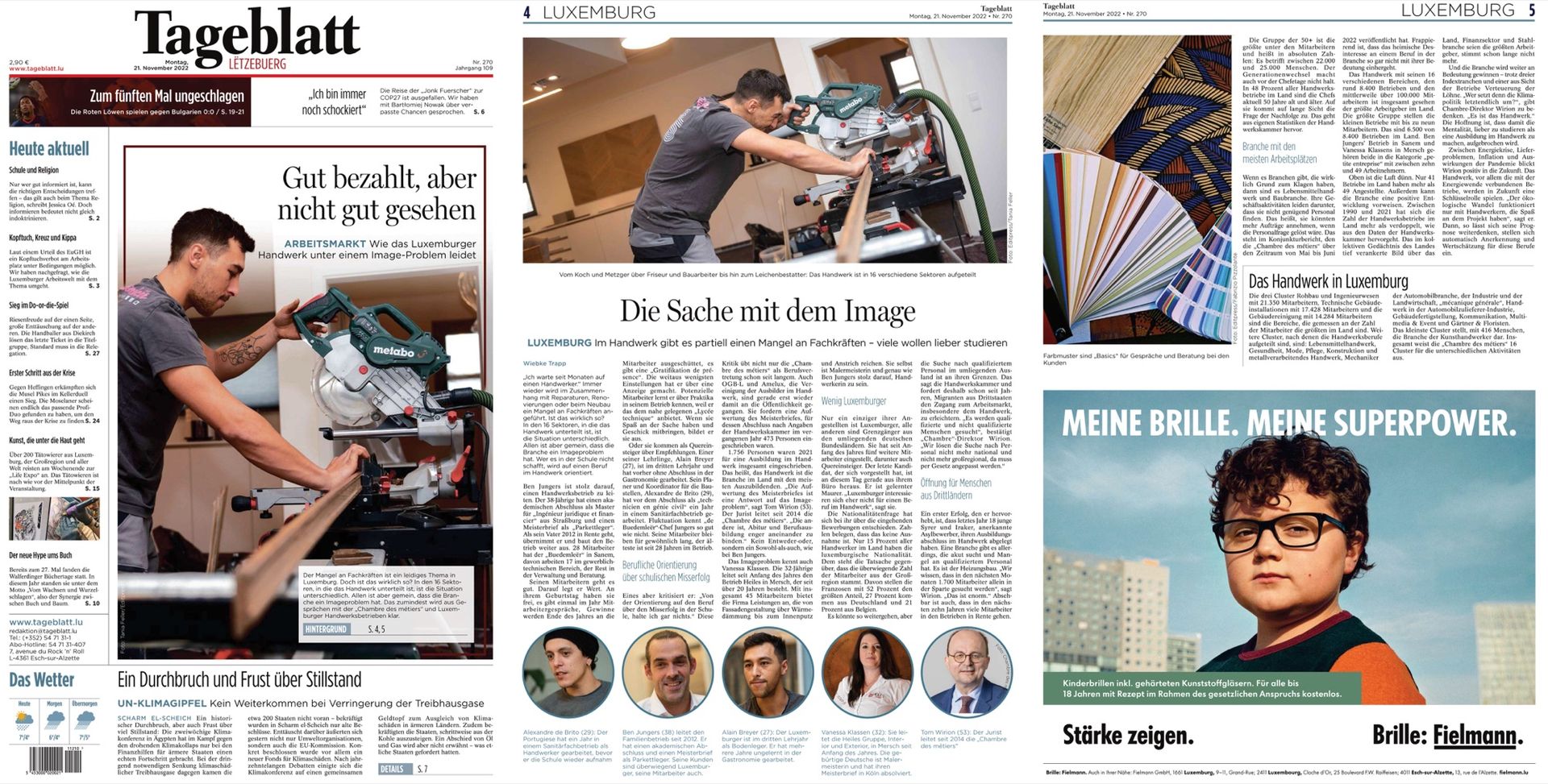 Tageblatt — Gut bezahlt, aber nicht gut gesehen